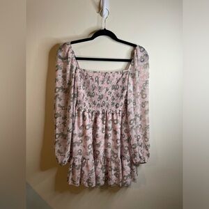 Aritzia Wilfred Tempest Floral Smocked Mini Dress